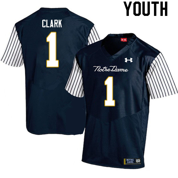 Youth #1 Jordan Clark Notre Dame Fighting Irish College Football Jerseys Stitched-Alternate